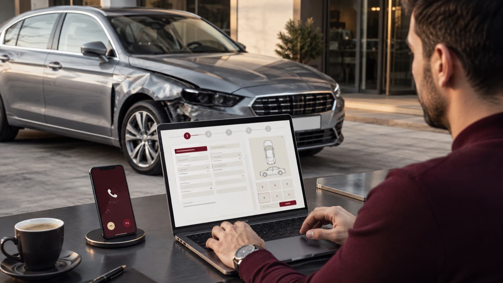 Hasarlı araç için online teklif formunun doldurulması