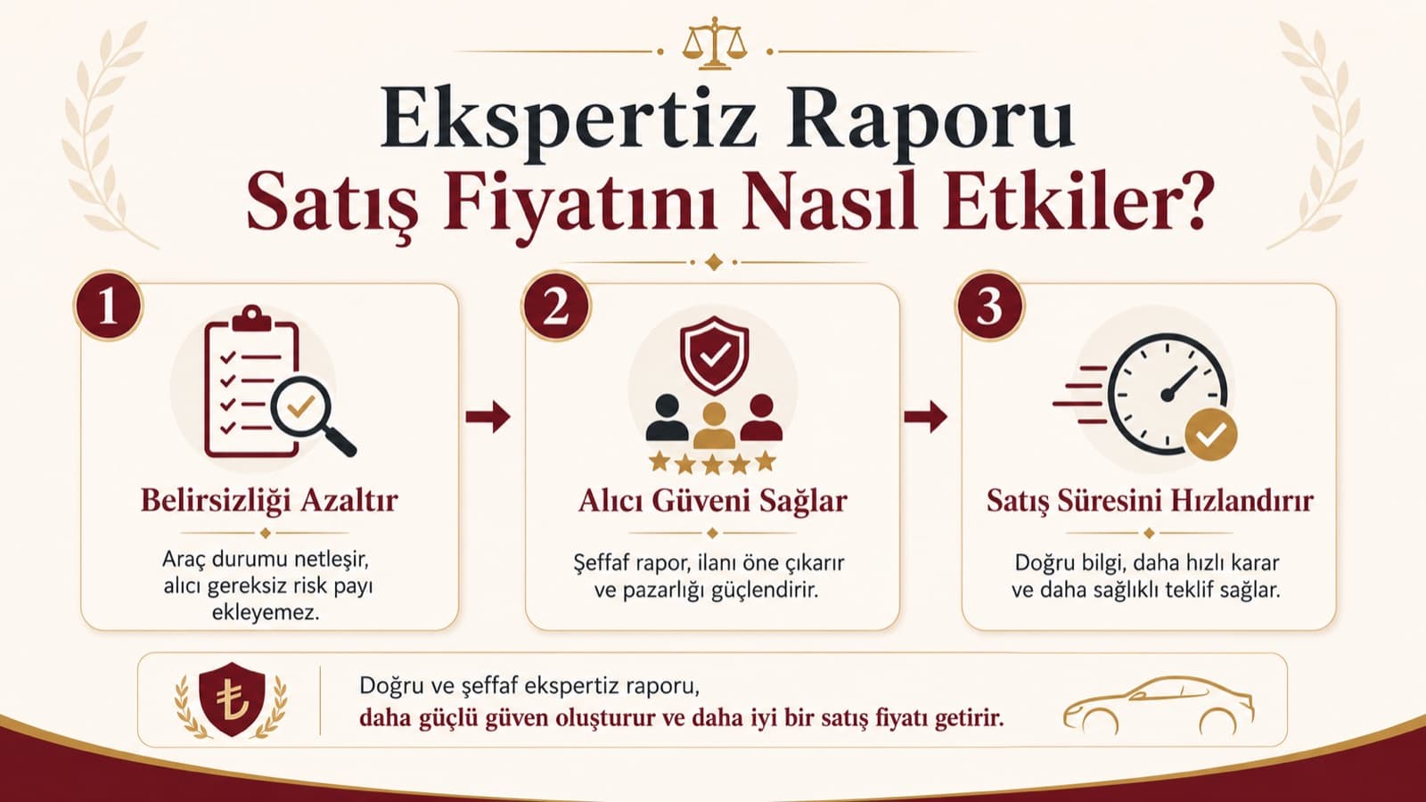 Ekspertiz raporu satış fiyatını nasıl etkiler? Belirsizliği azaltır, alıcı güveni sağlar, satış süresini hızlandırır