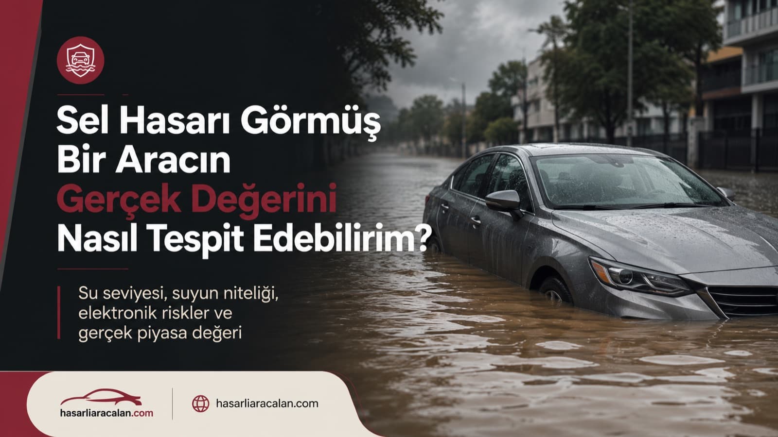 Sel hasarı görmüş bir aracın gerçek değerini nasıl tespit edebilirim? — sel suyunda kalmış gri otomobil