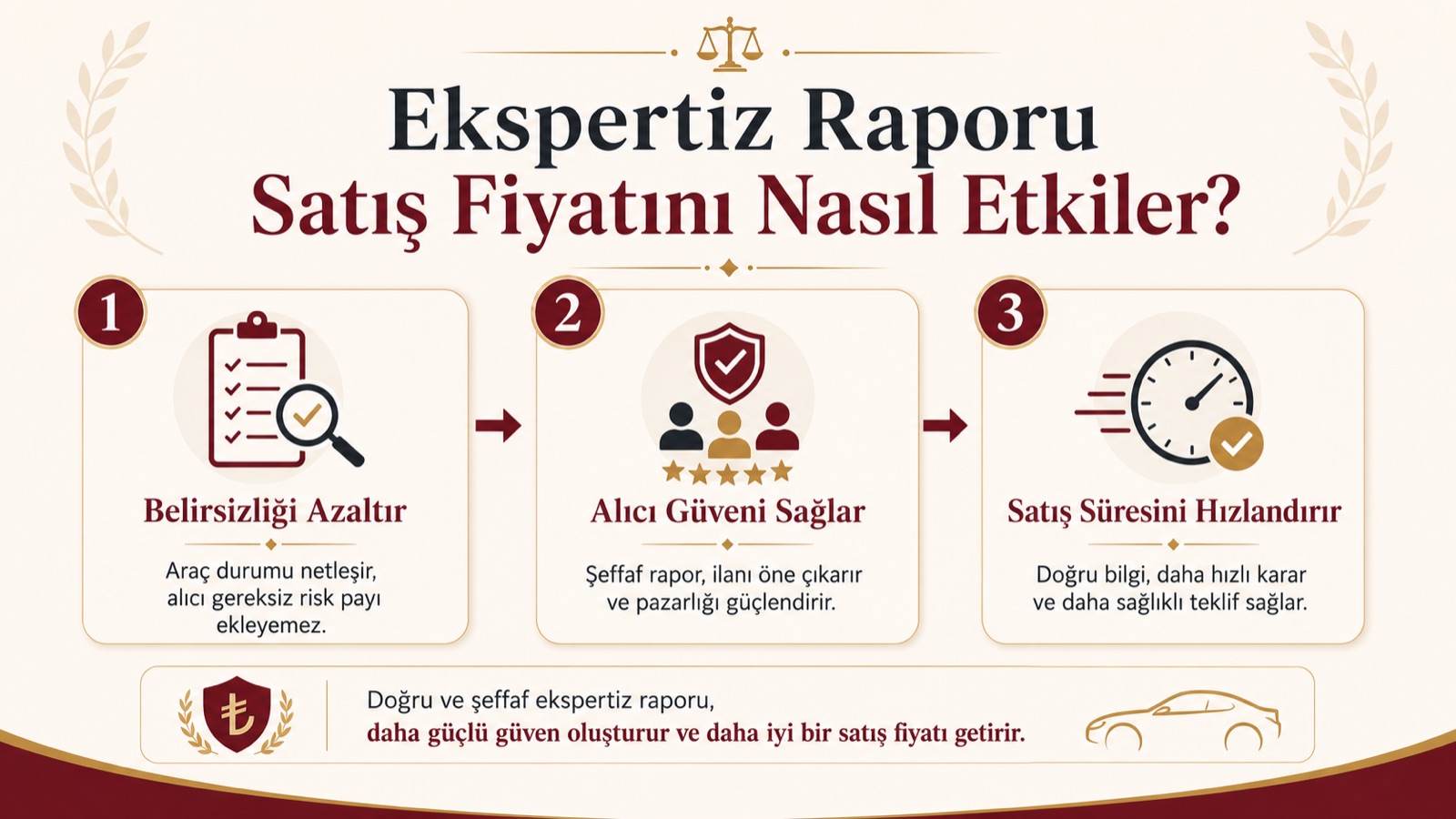Ekspertiz raporu satış fiyatını nasıl etkiler? Belirsizliği azaltır, alıcı güveni sağlar, satış süresini hızlandırır